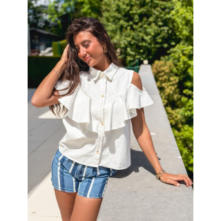 Chemisier en jeans Rosana - Blanc