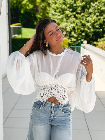 Blouse Wissem - Blanc Blouse Wissem - Blanc