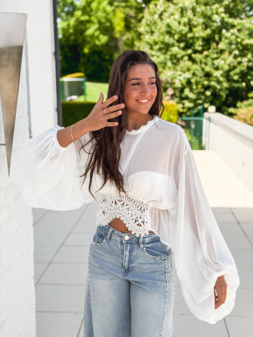 Blouse Wissem - Blanc Blouse Wissem - Blanc