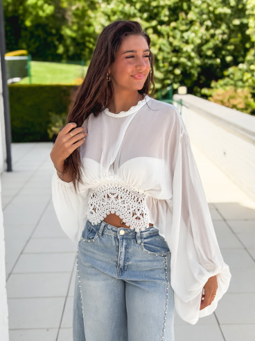 Blouse Wissem - Blanc Blouse Wissem - Blanc