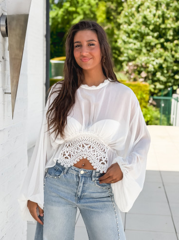 Blouse Wissem - Blanc Blouse Wissem - Blanc