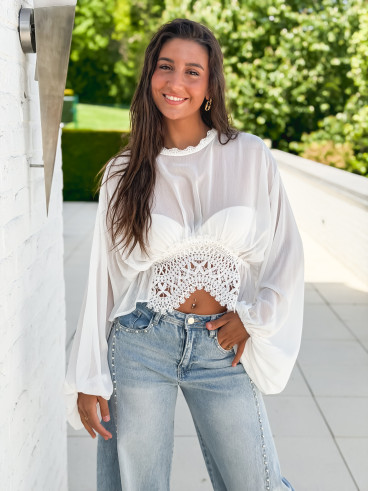 Blouse Wissem - Blanc Blouse Wissem - Blanc