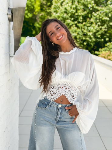 Blouse Wissem - Blanc Blouse Wissem - Blanc