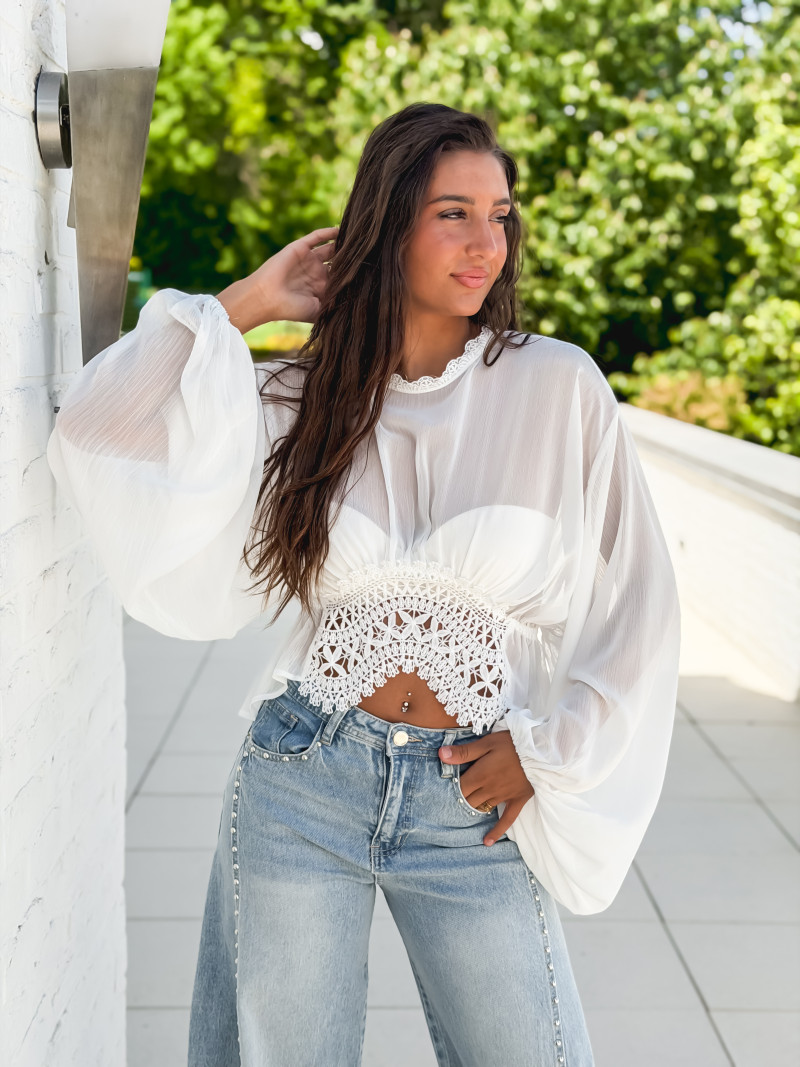 Blouse Wissem - Blanc Blouse Wissem - Blanc