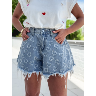 Short en jeans Eulalie - Bleu