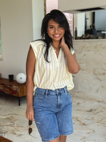 Blouse lignée Kacia - Jaune