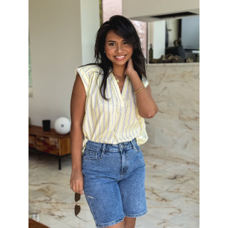 Blouse lignée Kacia - Jaune