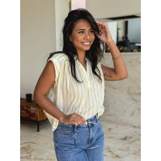 Blouse lignée Kacia - Jaune