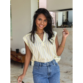 Blouse lignée Kacia - Jaune