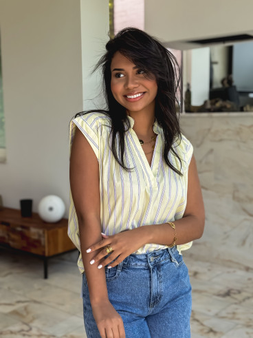 Blouse lignée Kacia - Jaune