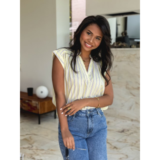 Blouse lignée Kacia - Jaune