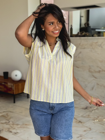 Blouse lignée Kacia - Jaune