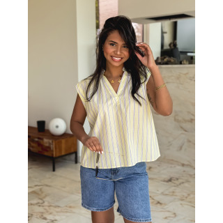 Blouse lignée Kacia - Jaune