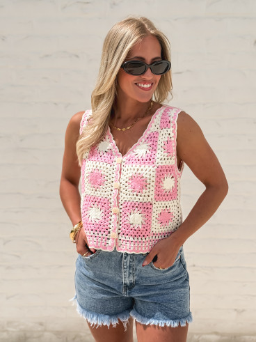 Blouse Ludovica - Rose/Ecru Blouse Ludovica - Rose/Ecru