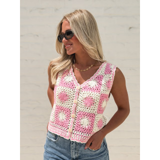 Gilet Ludovica - Rose/Ecru
