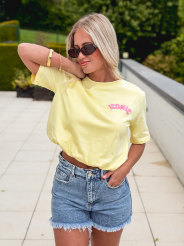 Crop t-shirt Amaliane - Jaune