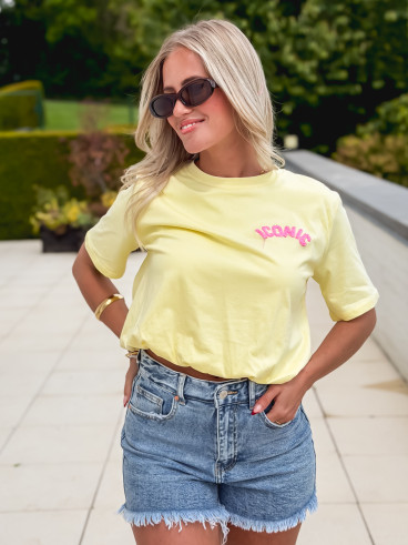 Crop t-shirt Amaliane - Jaune