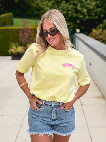 Crop t-shirt Amaliane - Jaune