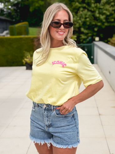 Crop t-shirt Amaliane - Jaune