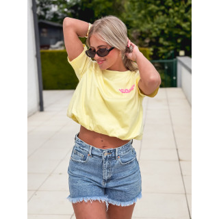 Crop t-shirt Amaliane - Jaune
