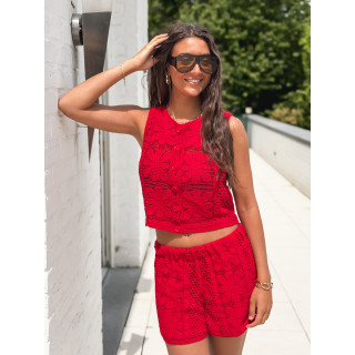 Short en crochet Nadine - Rouge