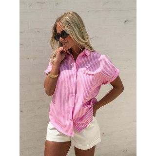 Chemise lignée "St Tropez" - Rose/Blanc