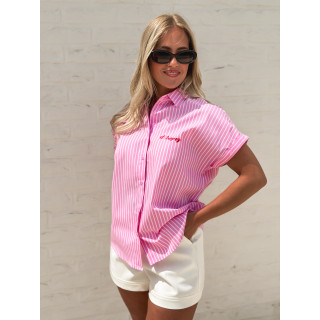 Chemise lignée "St Tropez" - Rose/Blanc