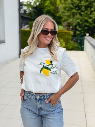 Crop t-shirt Béatricia - Blanc