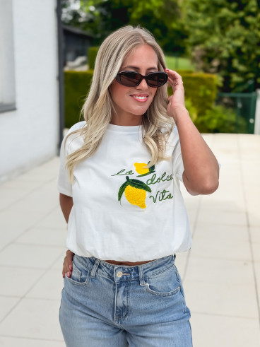 Crop t-shirt Béatricia - Blanc