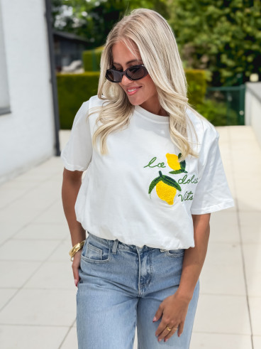 Crop t-shirt Béatricia - Blanc
