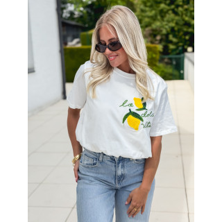 Crop t-shirt Béatricia - Blanc