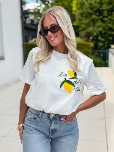 Crop t-shirt Béatricia - Blanc