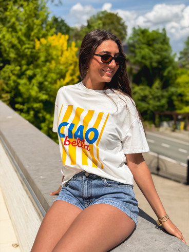 T-shirt Darline - Blanc/Jaune