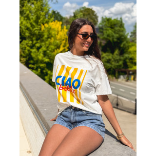 T-shirt Darline - Blanc/Jaune