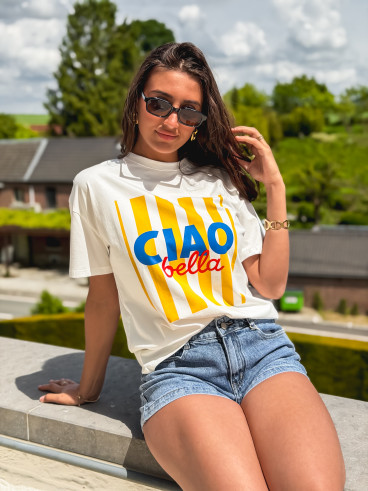 T-shirt Darline - Blanc/Jaune