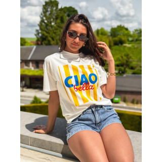 T-shirt Darline - Blanc/Jaune