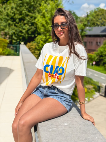 T-shirt Darline - Blanc/Jaune