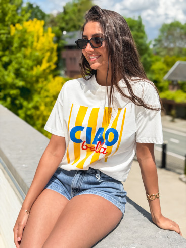 T-shirt Darline - Blanc/Jaune
