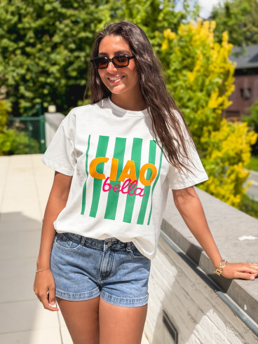 T-shirt Darline - Blanc/Vert