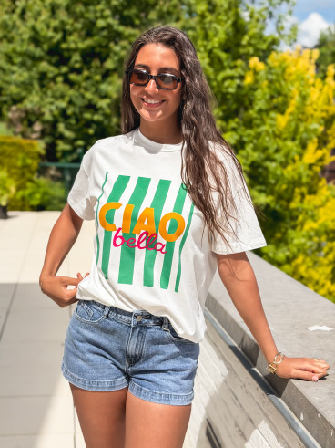 T-shirt Darline - Blanc/Vert