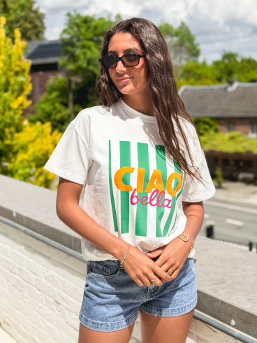 T-shirt Darline - Blanc/Vert T-shirt Darline - Blanc/Vert