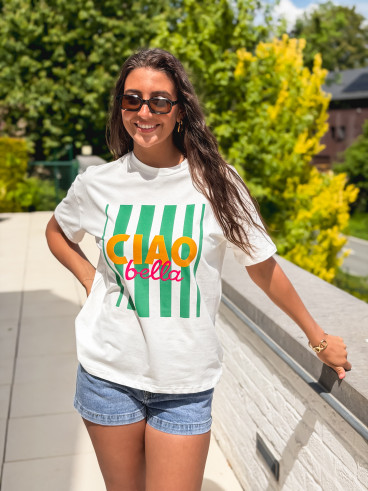 T-shirt Darline - Blanc/Vert T-shirt Darline - Blanc/Vert