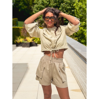Crop chemise Fanille - Kaki
