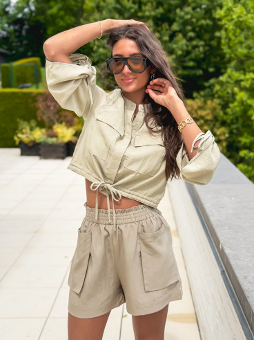 Crop chemise Fanille - Kaki