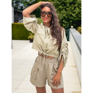 Crop chemise Fanille - Kaki