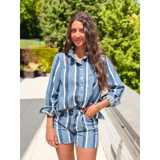Chemise lignée Délize - Bleu/Blanc