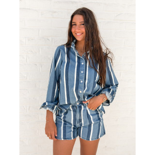 Chemise lignée Délize - Bleu/Blanc