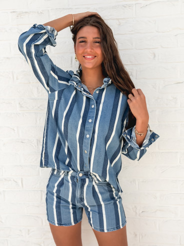 Chemise lignée Délize - Bleu/Blanc Chemise lignée Délize - Bleu/Blanc