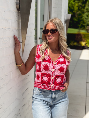 Blouse Ludovica - Rose/Rouge Blouse Ludovica - Rose/Rouge