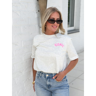 Crop t-shirt Amaliane - Gris
